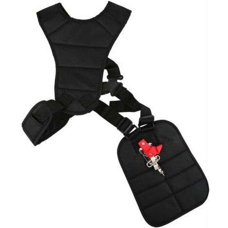 Harnais Noir à Double Sangle Rembourré en Nylon Durables pour Débroussailleuse Tondeuse et Taille-BorduresJardin Brosse Coupe Tondeuse à Gazon Trimmer Professionnel Coupe de Brosse de Jardin (1/5)