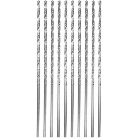 Lot de 10 forets hélicoïdaux 2mm – Acier HSS haute vitesse – Longueur 200mm pour métal, bois, plastique et PVC – Précision de coupe améliorée - 10pcs (1/4)