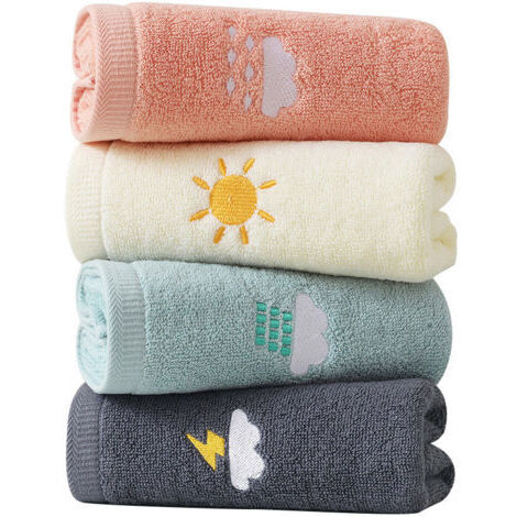 Lot de 4 serviettes de bain en coton doux 35,6 x 73,7 cm – Absorbantes pour spa, salle de sport, bain et cuisine – Lavables en machine (1/5)
