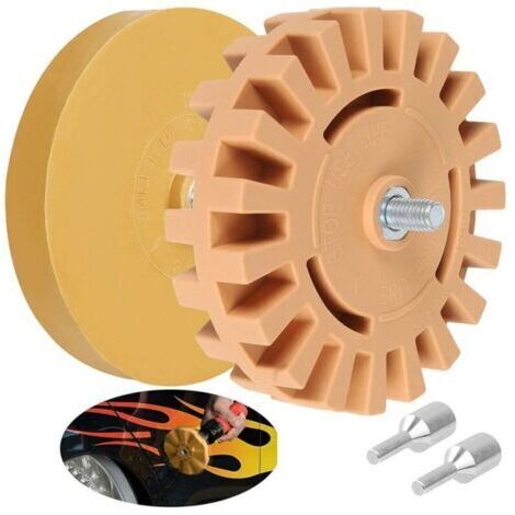 Lot de 2 Roue de Gomme en Caoutchouc Décalque Gomme pour Voiture Gomme Carrosserie pour Enlever Les Films et Autocollants pour Voiture (100 mm + 88 mm) (1/4)