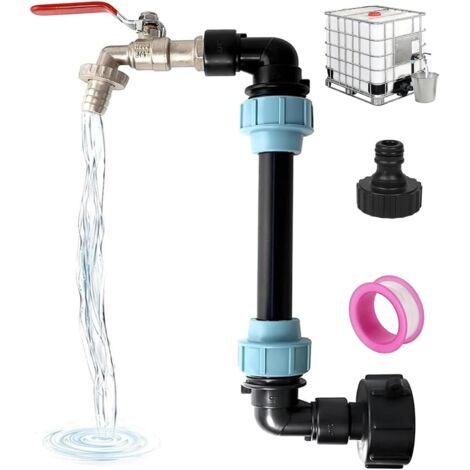 Robinet Col de Cygne 3/4 Étanche S60x6 pour Cuve IBC 1000L - Adaptateur pour Récupération d'Eau de Pluie (1/5)