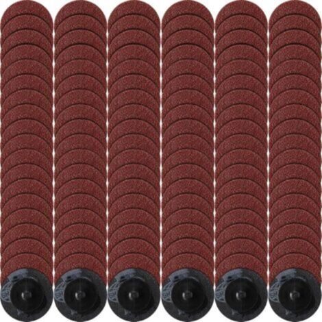 Disques de ponçage rouges de 2 pouces, grain 114, avec rouleaux de grain 120 pour le polissage de surface, l'ébavurage et l'élimination de la rouille. (1/5)