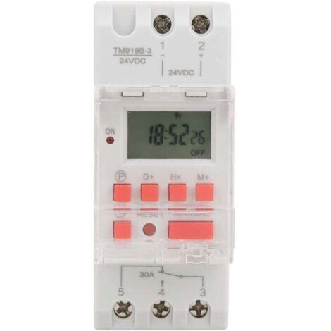 DC 24V 30A Hebdomadaire 12/24hrs Minuterie Interrupteur LCD On Off Contrôle Programmable Relais De Temps, Minuteur (1/5)