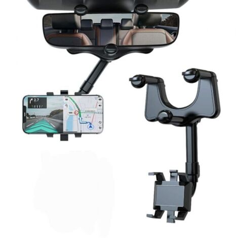 Support de téléphone de Voiture pour rétroviseur, Auto Support Téléphone Voiture Rotatif et Rétractable à 360° pour Tous Les Smartphones (1/5)