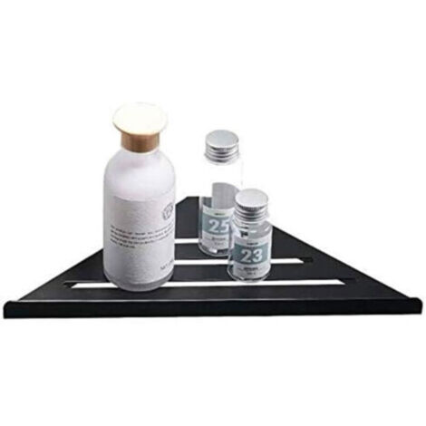 Étagère d'angle de salle de bain en acier inoxydable 304, support mural triangulaire, étagère d'angle de douche, noir (1/5)