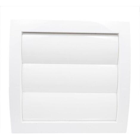 1 grille de ventilation (blanche) avec ouverture de Ø 150 mm, avec volet mobile, persienne et clapet anti-retour. Fabriquée en plastique ABS. (1/5)