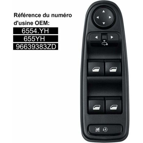 Commande Leve Vitre C4 Picasso 6554.YH Commutateur Interrupteur Bouton Lève Vitre Pour Citroen C4 Grand Picasso (1/5)