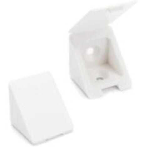 100 x Equerre D'angle/connecteurs de meubles/Équerre étagère BT1 2 trous Couleur : Blanc Matière : Plastique (1/3)