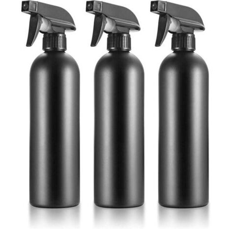 3 Pcs Vaporisateur Vide, Spray Pulvérisateur de Brume, Bouteille de Pulvérisation d'eau Remplissable, 500ml Flacon Brumisateur Cheveux pour la Maison et Le Jardin - Noir (1/5)