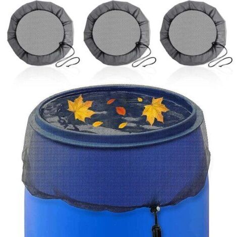3 Pcs Filet pour Citerne de Pluie: Filet de Protection avec Cordon Serrage Réservoir D'eau Couvercle Ajustable, Filet Protection Protège Contre Feuilles et Larves Moustiques - Diamètre 80 cm (1/5)