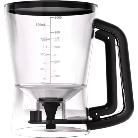 Distributeur de pâte à crêpes portable – 1 L en forme d'entonnoir pour la cuisine, la pâtisserie, verser la sauce, le sirop, l'huile, les condiments, la crème, la vinaigrette, la salade, le (1/5)