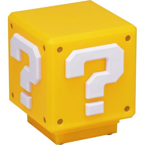 Lampe Mini Bloc Question Super Mario - Marchandise Officielle, Décor pour Chambre ou Salle de Jeu, Cadeau Rétro, Fonctionne sur Piles (1/4)