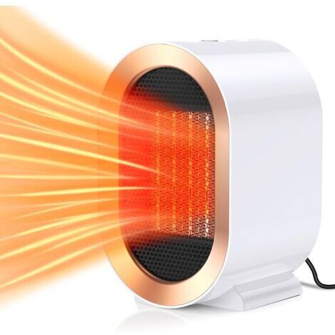 Chauffage Soufflant 1200W, Chauffage électrique avec 2 modes, Portable PTC en céramique 3S chauffage rapide Silencieux, Chauffage Personnel pour Bureau à Domicile, blanc (1/5)