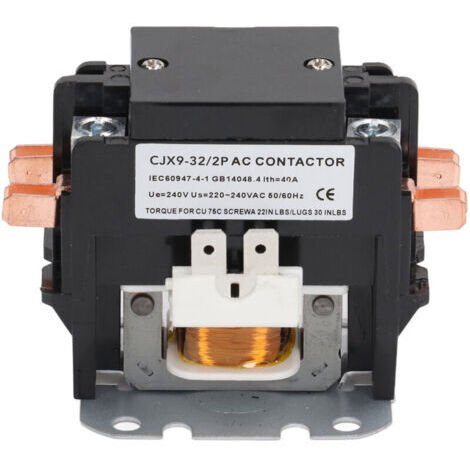 Contacteur de climatiseur 32A, Contacts en alliage d'argent, relais de contacteur AC à 2 pôles pour la Distribution d'énergie 240V (1/5)