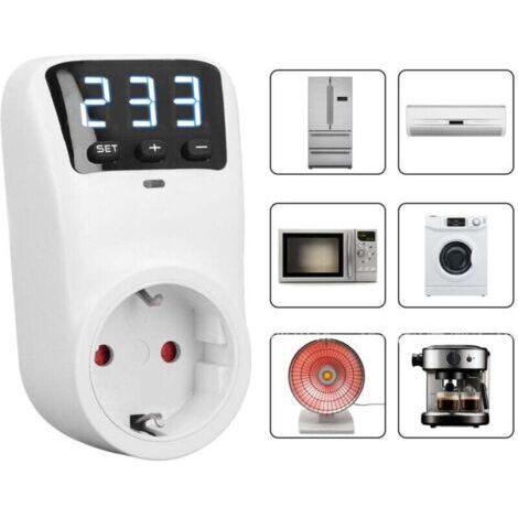 Protecteur de surtension à affichage numérique, prise de protection de tension pour appareil ménager, réfrigérateur, climatiseur, prise ue 230V 16A 3680W (1/5)