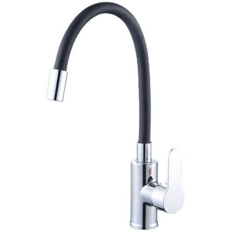 Mitigeur d'évier avec bec flexible , mitigeur de cuisine flexible rotatif à 360° avec filtre économiseur d'eau (1/4)