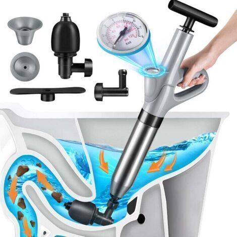 Déboucheur de canalisation pro – Pression 120 PSI – 4 têtes interchangeables – Pour éviers, toilettes et baignoires – Matériaux durables (1/5)