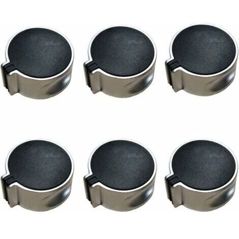 6 Pièces Boutons Four Cuisinière, Cuisinière à Gaz Boutons, Bouton Cuisinière à Gaz, Bouton Gaz, Alliage Universel Mode Interrupteur à 45° Noir Bouton Gaz pour Cuisine à Domicile, 8 mm (1/5)