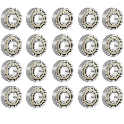 Ugreat – Roulement à billes 608 ZZ double blindage – Acier au carbone – Diamètre 8x22x7 mm – Charge max dynamique – Lot de 20 pièces - 20Pcs