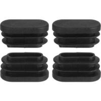 10 chair leg caps, oval chair leg caps, 20 x 40 mm, plastic, non-slip and durable, black