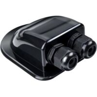 Double solar cable gland - Waterproof solar roof feed-through - for motorhomes, photovoltaics, campervans, satellite systems and air conditioning - Made of ABS - Black