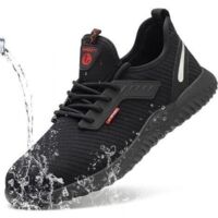Chaussures de sécurité, chaussures de sécurité pour hommes et femmes, chaussures de sécurité à embout en acier, ultra-légères et indestructibles, respirantes, unisexes, pointure 45