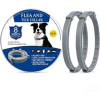 Collier Anti Puces pour Chien,62cm Collier Anti Tique Chien Chat,Continuer Protection Pendant 8 Mois,Formule Naturelle et Imperméable pour Les Petits,Moyens et Grands Chiens