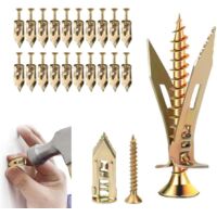 Ancrages autoperceurs, kit d'ancrages et de vis autoperceuses pour cloisons sèches, outils de réparation d'ancrages pour cloisons sèches humides et fixes pour la fixation de meub (20pcs, 4+4cm)
