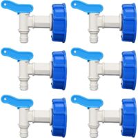 Lot De 6 Robinet Doseur, Robinet D'Écoulement Avec Filetage, Robinet De Vidange Bidon Pour Bidon De 15 À 60 Litres, Étanche Robinet Verseur Pour Essence Camping Jardin Eau Chaude Cuisine Eau