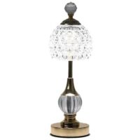 Lampe de table en cristal sans fil - 3 couleurs - Lampe de table LED vintage - Lampe de table LED sans fil - Lampe de table sans fil - Lampe de table à batterie - Intensité variable [Classe énergétiqu