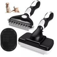 Lot de 3 brosses pour chien I Brosse pour chien pour la perte de poils I Brosse pour chien pour démêlage I Brosse de bain pour chien