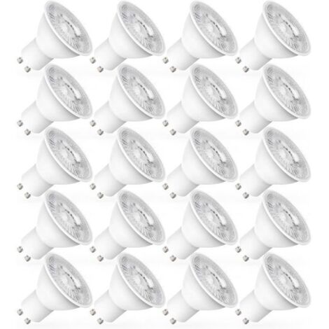 Ampoule LED GU10 Blanc Froid, 7W équivalent Ampoule Halogène 70W, 720LM, Ampoules LED Spot, Non Réglable, Lot de 20 (1/5)