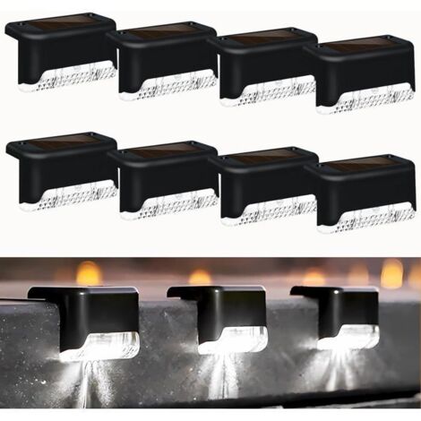 Lot de 8 lampes solaires d'extérieur à LED, étanches, pour terrasse, escalier (lumière blanche) [Classe énergétique A] (1/5)