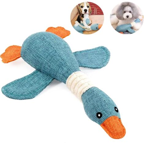 Jouet à mâcher résistant et durable pour petits chiots et grands chiens, en forme de canard, idéal pour les chiens qui mâchent avec force. Apaise et nettoie les dents. Couleur bleue.