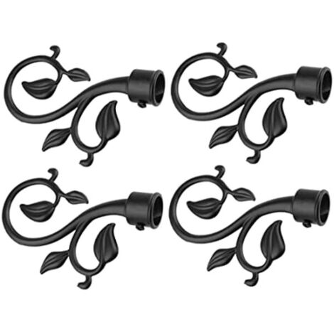 Ensemble de 4 embouts décoratifs pour tringle à rideaux, noir (1/4)