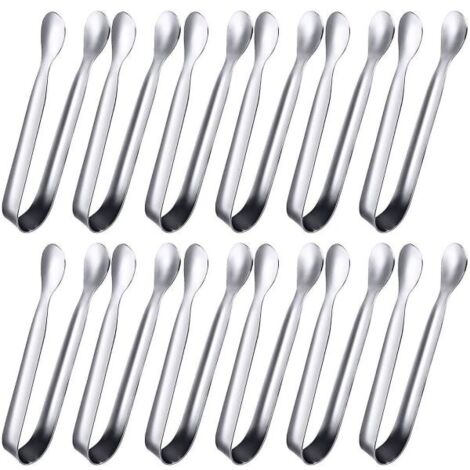 Lot de 12 mini-pinces, pinces à sucre, pinces à glaçons, petites pinces de service en acier inoxydable (1/5)