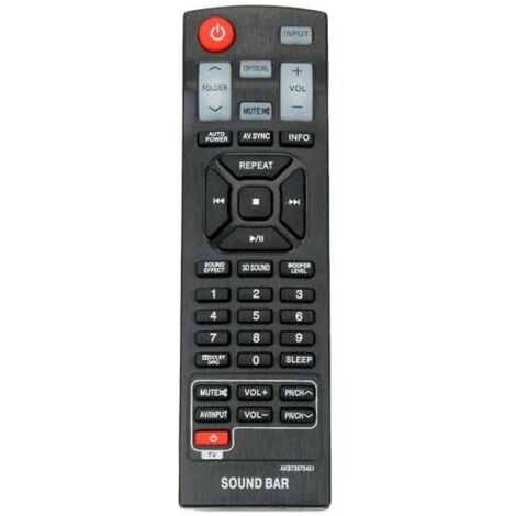 Télécommande de remplacement noire pour barre de son LG AKB73575421 (1/5)