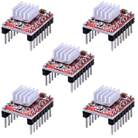 Module de commande de moteur pas à pas A4988 (5 pièces) avec dissipateur thermique pour imprimante 3D RepRap