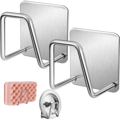 Porte-éponge pour évier, 2 éviers auto-adhésifs, éponge d'évier H-WELLNGS (1/5)