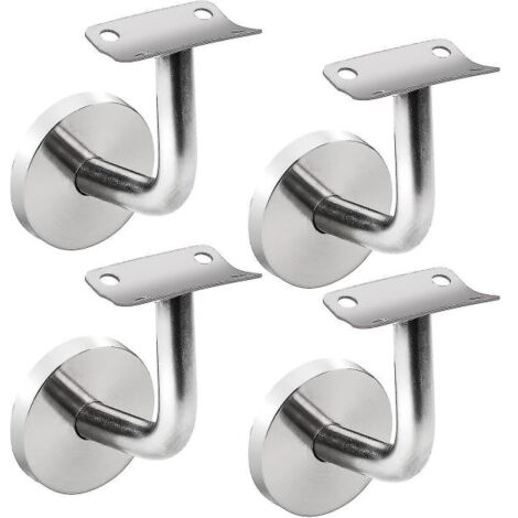 Supports de main courante muraux en acier inoxydable (4 pièces), fixation pour escalier. (1/5)
