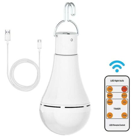 Ampoule rechargeable USB avec télécommande 7W (1/5)