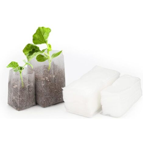 Lot de 200 sacs à plantes en tissu non tissé biodégradable pour semis (1/5)