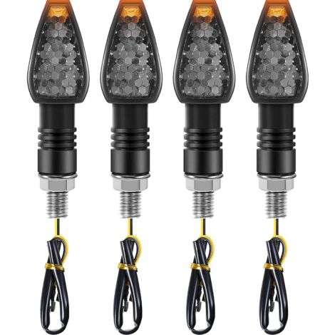 Lot de 4 clignotants LED 14 LED 12V pour moto