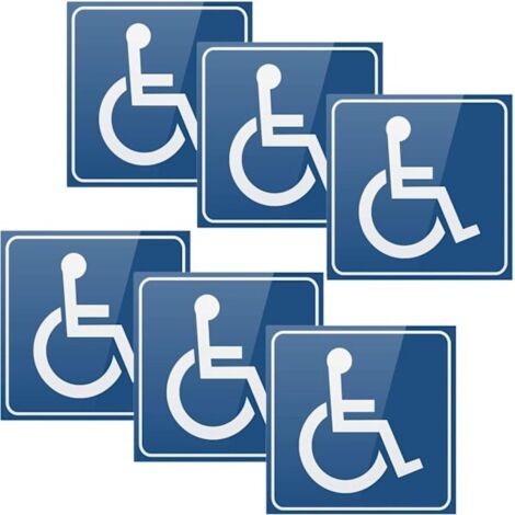 Lot de 6 autocollants handicapés pour voitures, autocollants handicapés bleus, pour voitures, bus, caravanes et fauteuils roulants. (1/5)