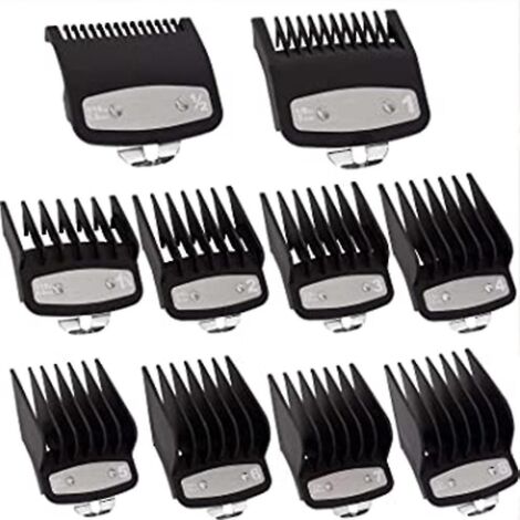 Lot de 10 guides de coupe pour tondeuse, de 1/16 pouce à 1 pouce, compatibles avec la plupart des tondeuses Wahl.