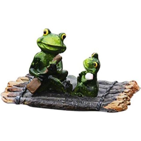 Statuette de grenouille flottante en résine pour bassin de jardin, décoration de bureau (1/5)