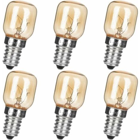 Ampoules LED E14 (lot de 6) pour lampe de sel, 25 W, culot T25 E14, 230-240 V, dimmables, compatibles micro-ondes, réfrigérateur, lampe de sel de l'Himalaya, congélateur et lampe en céramique. (1/5)