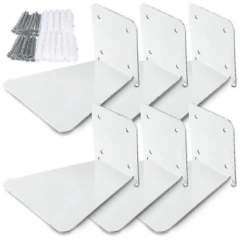 Étagère flottante invisible, organisateur de livres mural perforé, porte-livres assorti, blanc (1/5)