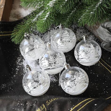 pendentifs boules de Noël transparentes en forme de neige (1/5)