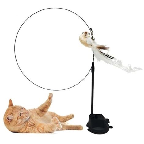 Jouet stimulant pour chat avec mouvements réalistes et ventouse, multicolore (1/5)